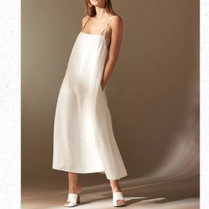 ARITZIA Babaton 1-01 Marjorie Silk trapeze summer Dress Sz 1 (XS-S), off white